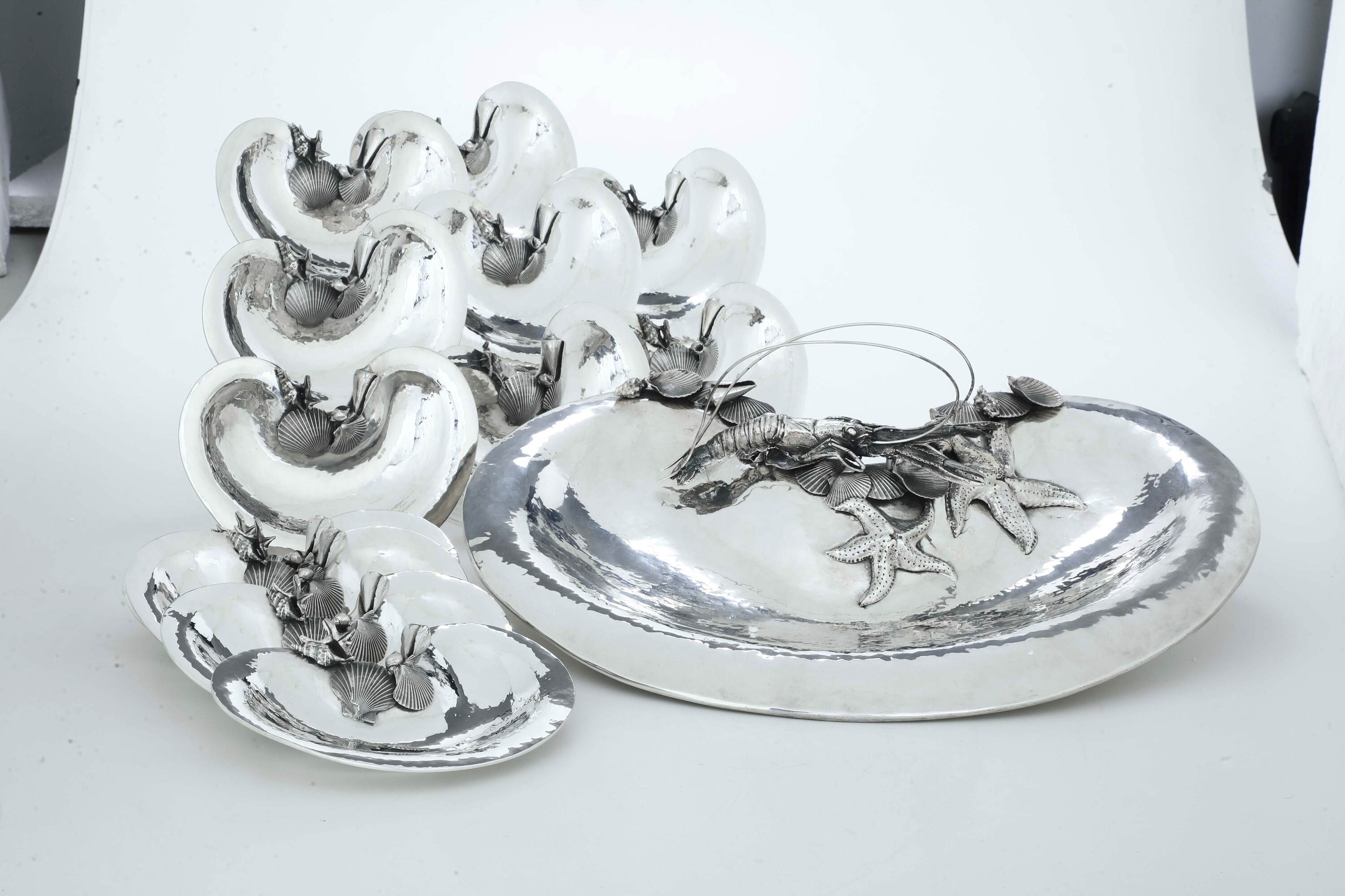 Servizio da Pesce. Argenteria Italiana del XX Secolo, Argentiere Giuseppe Barraia, Palermo