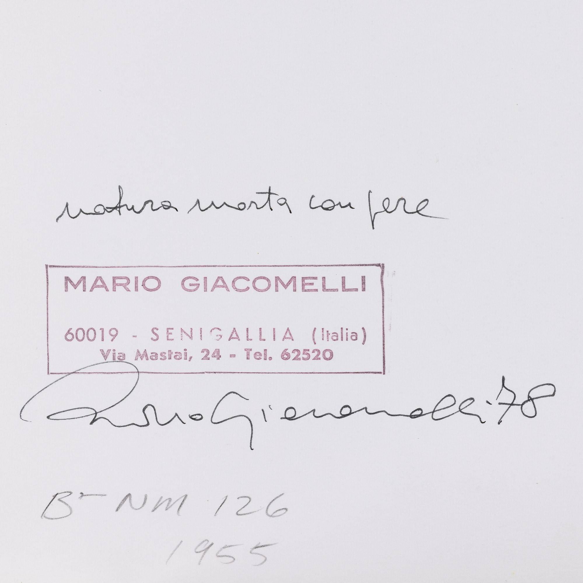 Mario Giacomelli - Natura Morta con Pere