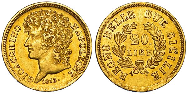NAPOLI. GIOACCHINO NAPOLEONE (MURAT), 1808-1815. 20 Lire 1813.