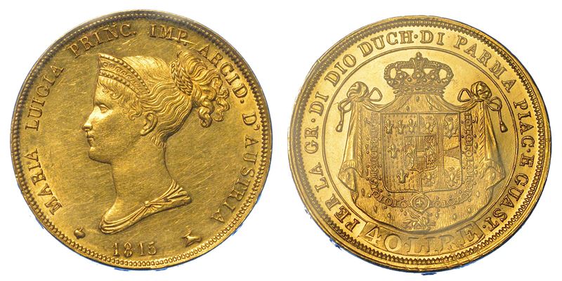 PARMA. MARIA LUIGIA D'AUSTRIA, 1815-1847. 40 Lire 1815.  - Auction Numismatics - I - Cambi Casa d'Aste