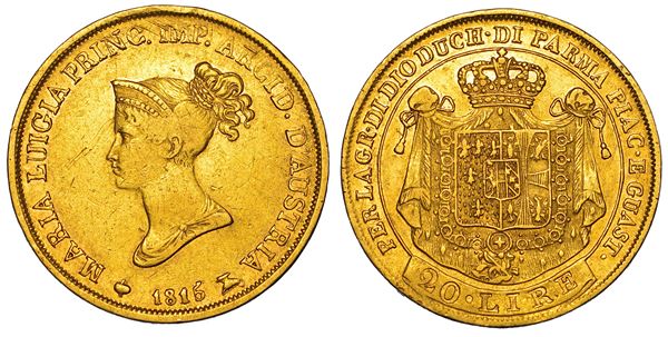PARMA. MARIA LUIGIA D'AUSTRIA, 1815-1847. 20 Lire 1815.