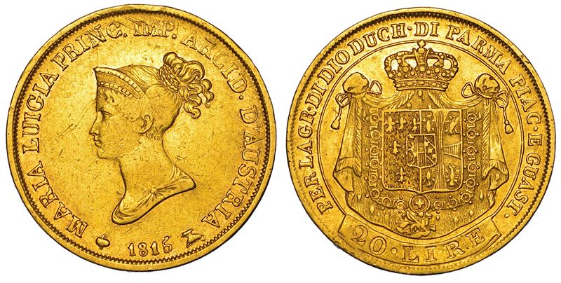 PARMA. MARIA LUIGIA D'AUSTRIA, 1815-1847. 20 Lire 1815.  - Auction Numismatics - I - Cambi Casa d'Aste