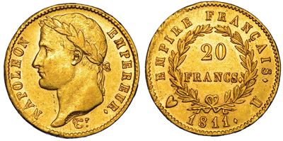 Torino. Napoleone i , 1804-1815. 20 Franchi 1811.