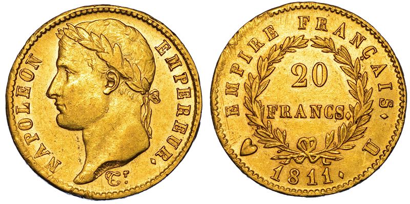TORINO. NAPOLEONE I , 1804-1815. 20 Franchi 1811.  - Asta Numismatica - I - Cambi Casa d'Aste