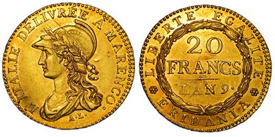 Torino. Repubblica Subalpina, 1800-1802. 20 Franchi A. 9.