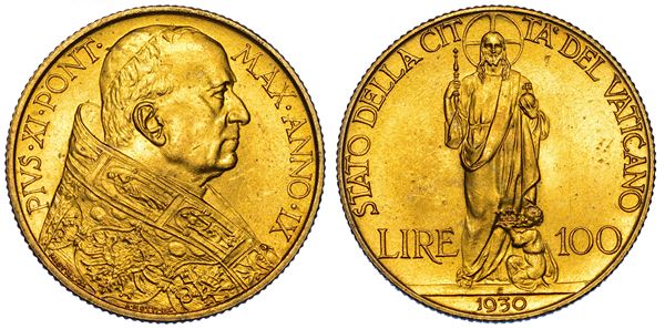 VATICANO. PIO XI, 1922-1939. 100 Lire 1930/A. IX.