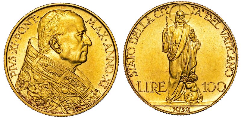 VATICANO. PIO XI, 1922-1939. 100 Lire 1932/A. XI.  - Asta Numismatica - I - Cambi Casa d'Aste