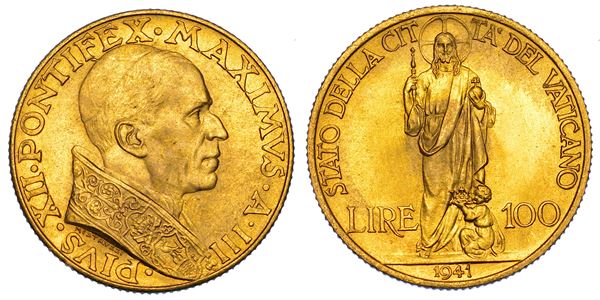 VATICANO. PIO XII, 1939-1958. 100 Lire 1941/A. III.