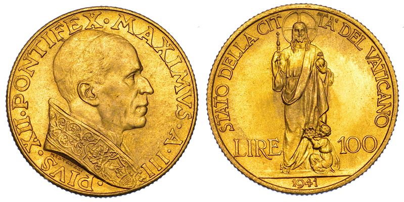 VATICANO. PIO XII, 1939-1958. 100 Lire 1941/A. III.  - Asta Numismatica - I - Cambi Casa d'Aste