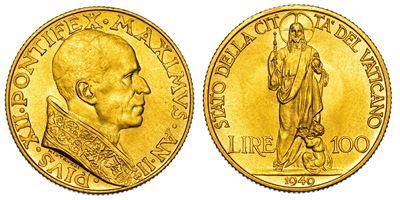 Vaticano. Pio XII, 1939-1958. 100 Lire 1940/a. II.