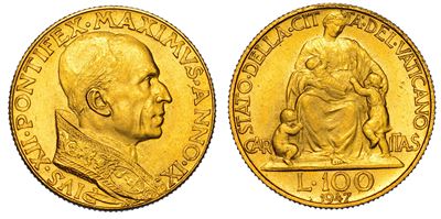 Vaticano. Pio XII, 1939-1958. 100 Lire 1947/a. IX.
