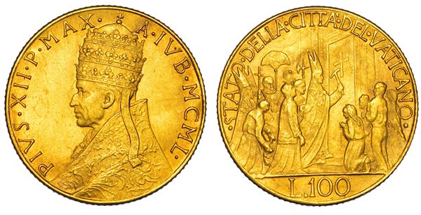 VATICANO. PIO XII, 1939-1958. 100 Lire 1950/A. Iub.