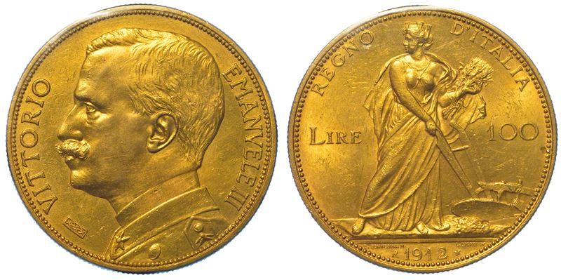 REGNO D'ITALIA. VITTORIO EMANUELE III DI SAVOIA, 1900-1946. 100 Lire 1912. Aratrice.  - Asta Numismatica - I - Cambi Casa d'Aste