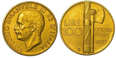 Regno D'italia. Vittorio Emanuele III di Savoia, 1900-1946. 100 Lire 1923. Fascio.