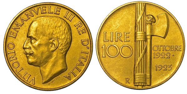 REGNO D'ITALIA. VITTORIO EMANUELE III DI SAVOIA, 1900-1946. 100 Lire 1923. Fascio.