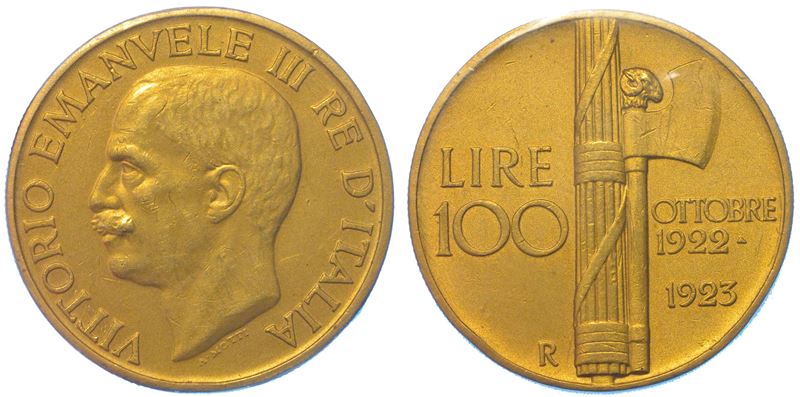 REGNO D'ITALIA. VITTORIO EMANUELE III DI SAVOIA, 1900-1946. 100 Lire 1923. Fascio.  - Asta Numismatica - I - Cambi Casa d'Aste