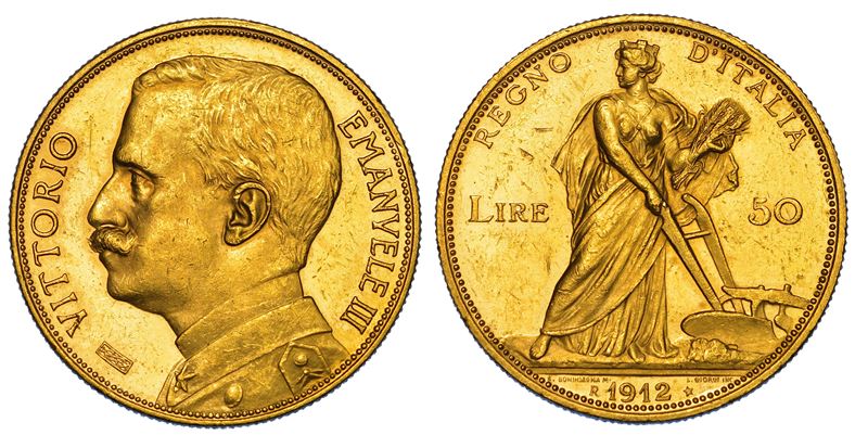 REGNO D'ITALIA. VITTORIO EMANUELE III DI SAVOIA, 1900-1946. 50 Lire 1912. Aratrice.  - Asta Numismatica - I - Cambi Casa d'Aste