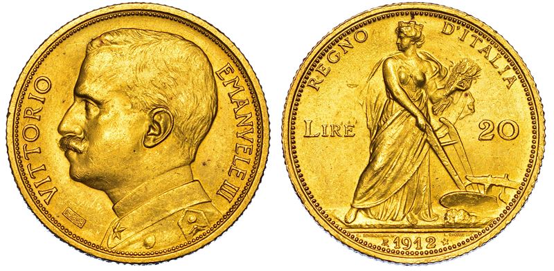 REGNO D'ITALIA. VITTORIO EMANUELE III DI SAVOIA, 1900-1946. 20 Lire 1912. Aratrice.  - Asta Numismatica - I - Cambi Casa d'Aste