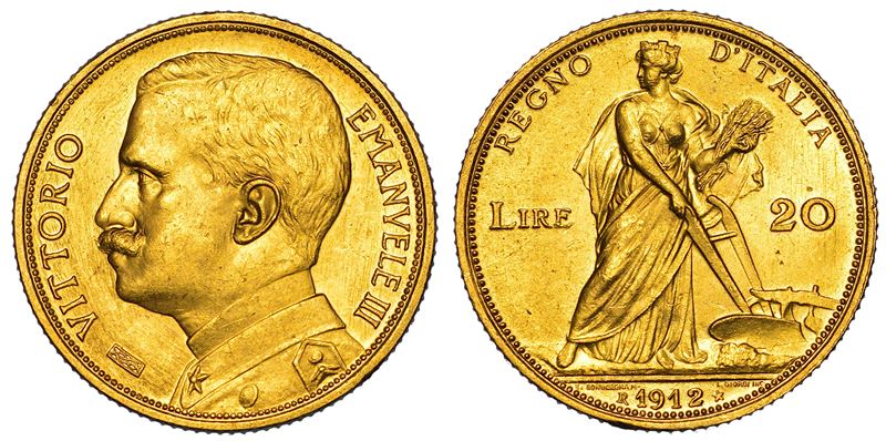 REGNO D'ITALIA. VITTORIO EMANUELE III DI SAVOIA, 1900-1946. 20 Lire 1912. Aratrice.  - Asta Numismatica - I - Cambi Casa d'Aste