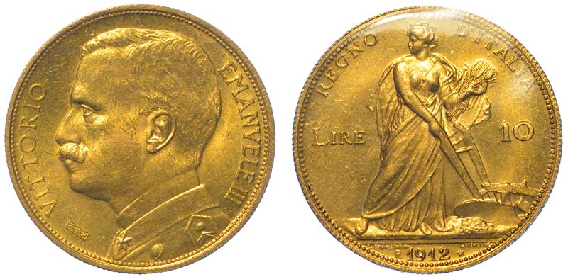REGNO D'ITALIA. VITTORIO EMANUELE III DI SAVOIA, 1900-1946. 10 Lire 1912. Aratrice.  - Asta Numismatica - I - Cambi Casa d'Aste