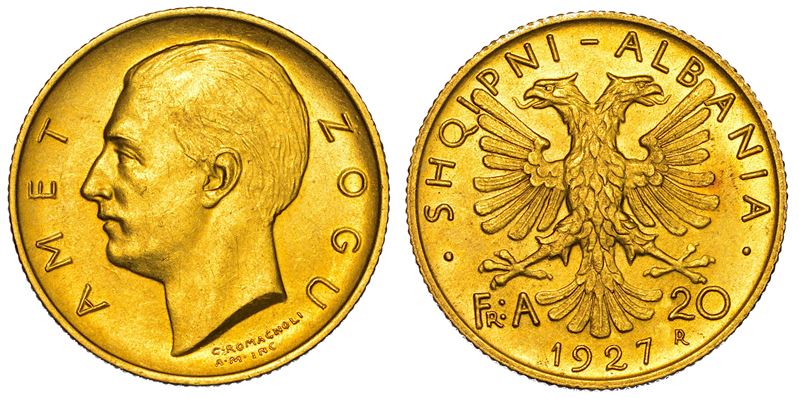 ALBANIA. AHMED ZOGU PRESIDENTE, 1925-1928. 20 Franga 1927.  - Auction Numismatics - I - Cambi Casa d'Aste
