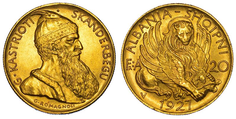 ALBANIA. AHMED ZOGU PRESIDENTE, 1925-1928. 20 Franga 1927.  - Auction Numismatics - I - Cambi Casa d'Aste