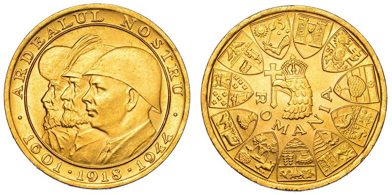 ROMANIA, MIHAI I,  1940-1947. 20 Lei 1944. Bucarest. Commemorazione della liberazione nell'ottobre 1944 della Transilvania settentrionale.  - Asta Numismatica - I - Cambi Casa d'Aste
