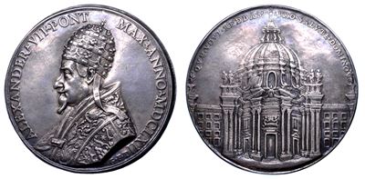 Stato Pontificio. Alessandro VII (fabio Chigi), 1655-1667. Medaglia in Argento 1662. Ricostruzion...