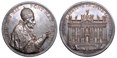Stato Pontificio. Clemente XII (lorenzo Corsini), 1730-1740. Medaglia in Argento 1733/a. III. il ...