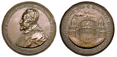 Stato Pontificio. Clemente IX (giulio Rospigliosi), 1667-1669. Medaglia in Bronzo 1669. Progetto ...