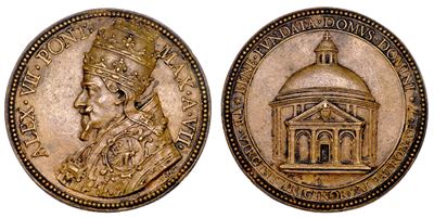 Stato Pontificio. Alessandro VII (fabio Chigi), 1655-1667. Medaglia in Bronzo 1662/a. VII. Fondaz...