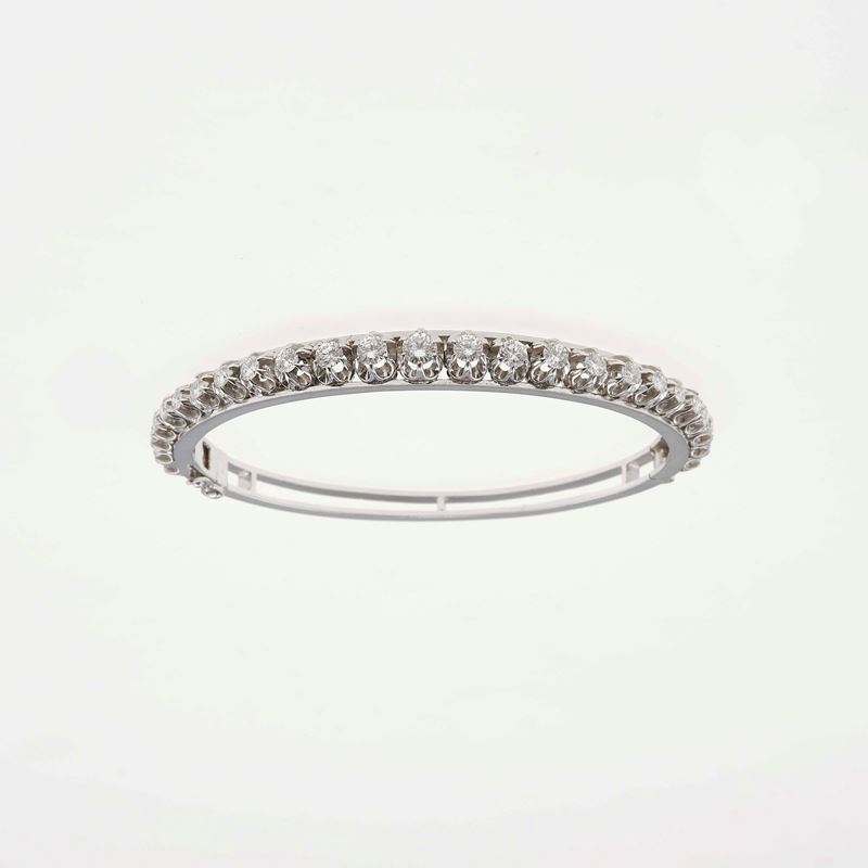Brilliant-cut diamond and gold bracelet  - Auction Fine Jewellery - Cambi Casa d'Aste
