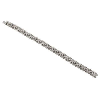 Bracciale a maglia morbida in oro bianco 750 con diamanti VS/SI