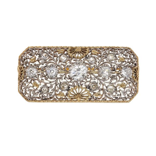 Spilla con diamanti di vecchio taglio