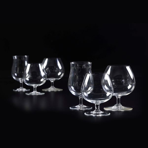 Lotto misto di calici da liquore, XX secolo.  