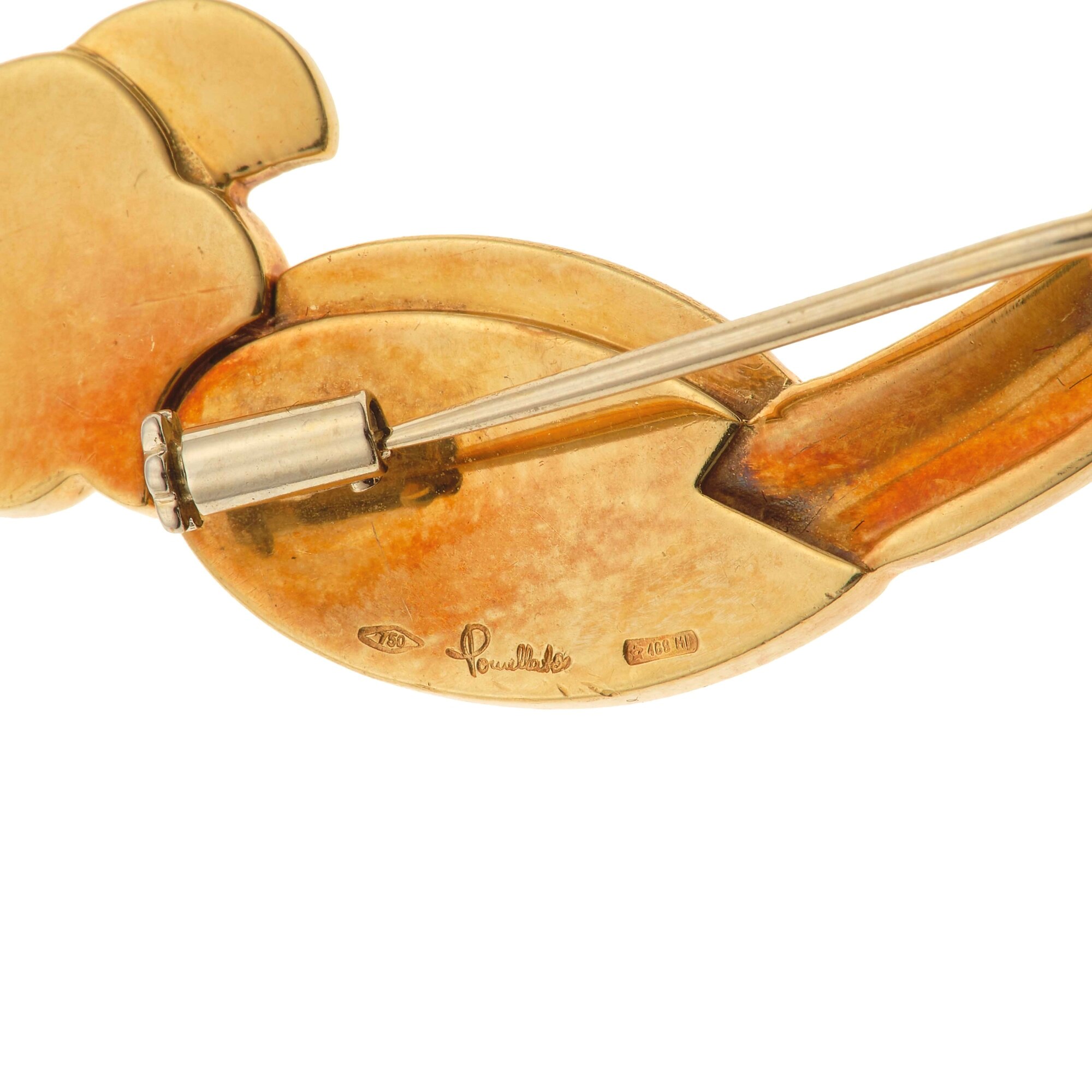 Pomellato, Spilla 'Pappagallo' in oro giallo 750/1000
