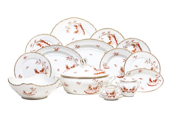 Servizio da tavola “Galli Rossi” Doccia, Manifattura Richard Ginori, seconda metà del XX secolo 