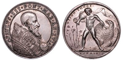 Stato Pontificio. Paolo III (alessandro Farnese), 1534-1549. Medaglia in Argento A. XVI. Conferim...
