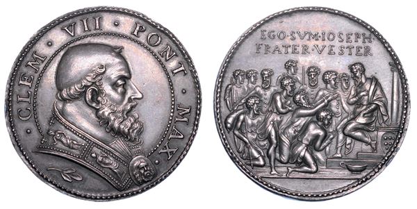 STATO PONTIFICIO. CLEMENTE VII, (Giulio Zanobi di Giuliano de' Medici), 1523-1534. Medaglia in argento s.d. La restaurazione dei Medici a Firenze.