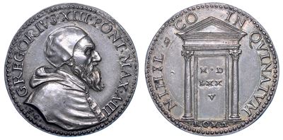 Stato Pontificio. Gregorio XIII (ugo Boncompagni), 1572-1585. Medaglia in Argento 1575/a. III. An...