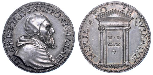 STATO PONTIFICIO. GREGORIO XIII (Ugo Boncompagni), 1572-1585. Medaglia in argento 1575/A. III. Anno Santo.