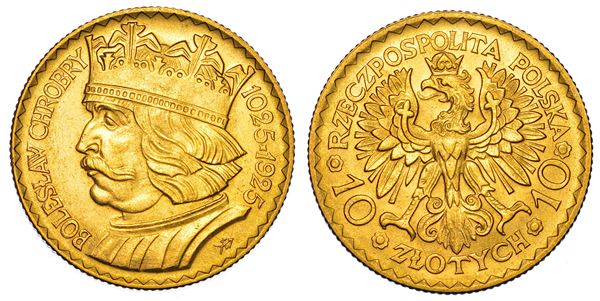 POLONIA. REPUBBLICA, 1919-1939. 10 Zlotych 1925. Varsavia. Commemorazione del 900° anniversario della fondazione della Polonia.