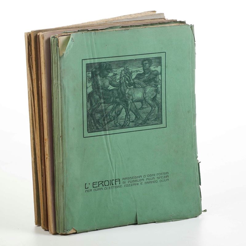 L'Eroica - Rassegna d'ogni poesia a cura di Ettore Cozzani e Franco Oliva La Spezia, Le arti grafiche, s.d. ma inizi XX secolo  - Asta Libri antichi e rari sotto l'ombrellone - Cambi Casa d'Aste