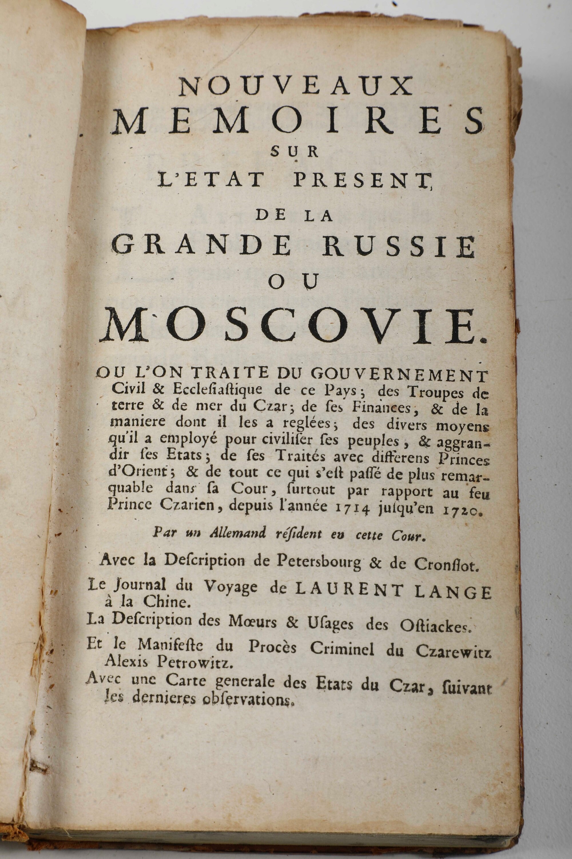 Weber Friedrich Christian Nouveaux Mémoires Sur L'état Present De la Grande Russie Ou Moscovie‎.....
