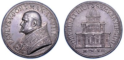 Stato Pontificio. Paolo V (camillo Borghese), 1605-1621. Medaglia Annuale in Argento 1612/a. VIII...