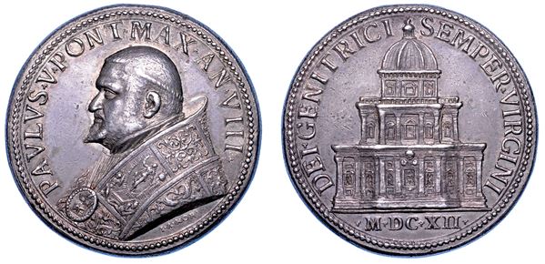 STATO PONTIFICIO. PAOLO V (Camillo Borghese), 1605-1621. Medaglia annuale in argento 1612/A. VIII. Ultimazione della Cappella Paolina in Santa Maria Maggiore a Roma.
