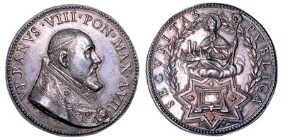 Stato Pontificio. Urbano VIII (maffeo Barberini), 1623-1644. Medaglia Annuale in Argento A. VII (...