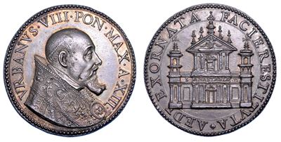 Stato Pontificio. Urbano VIII (maffeo Barberini), 1623-1644. Medaglia Annuale in Argento A. XIII ...