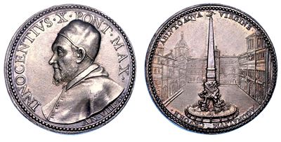 Stato Pontificio. Innocenzo X (giovanni Battista Pamphilj ), 1644-1655. Medaglia Annuale in Argen...