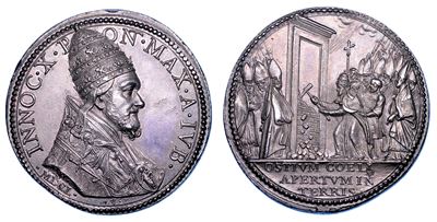Stato Pontificio. Innocenzo X (giovanni Battista Pamphilj ), 1644-1655. Medaglia in Argento A. Iv...